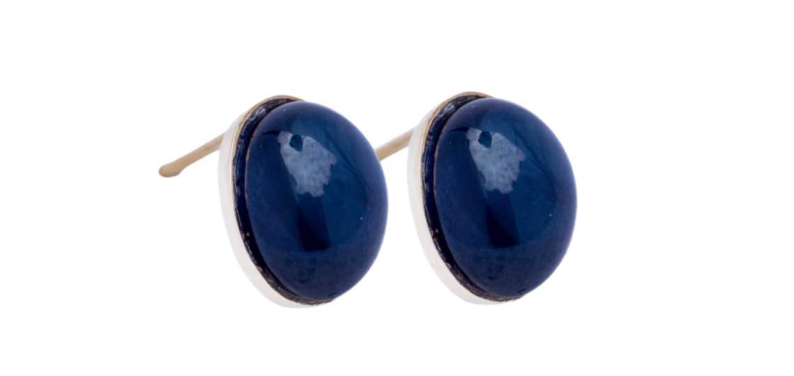 Brinco de Safira Azul Natural